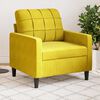 vidaXL Sofa Chair Yellow Velvet Single Sofa Chair Square Modern