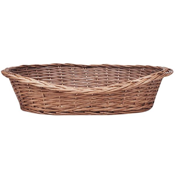 vidaXL Dog Basket Natural Willow 19.7 in Lightweight Dog Bed Oval