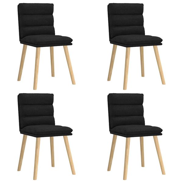 vidaXL Dining Chair Set of 4 Black
