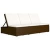 vidaXL Sun Bed Brown and cream white