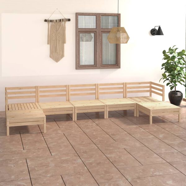 vidaXL Garden Lounge Set Natural wood Solid pinewood (untreated)