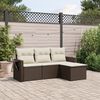 vidaXL Garden Sofa Set Brown and Cream White PE Rattan, Powder-Coated Steel