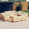 vidaXL Garden Lounge Set Cream Solid pine wood, fabric (100% polyester)