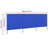 vidaXL Wind Screen Azure Blue Non-woven fabric, Wood 157.5 x 47.2 in