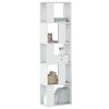 vidaXL Bookcase White Engineered Wood 5-Tier, 18 x 9.3 x 64.0 in