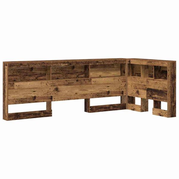 vidaXL Storage Headboard with Shelf Old Wood 29.53 in Engineered Wood