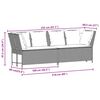 vidaXL Patio Sofa with Cushions Black Poly Rattan
