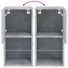 vidaXL TV Stands with LED Lights 2 pcs Concrete Gray 12"x11.8"x23.6"