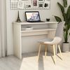 vidaXL Desk White Engineered Wood Small Desk Rectangular Modern