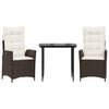 vidaXL Garden Dining Set Brown, Black, Cream White