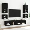 vidaXL TV Wall Cabinet Set of 2 Black Engineered wood, Glass Medium