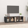vidaXL TV Cabinet Grey Solid Pine Wood Medium Doors TV Cabinet