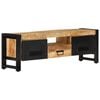 vidaXL TV Cabinet Natural Wood Solid Mango Wood, Powder-Coated Iron Medium