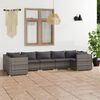 vidaXL Garden Lounge Set Grey PE rattan 7 Piece Modular