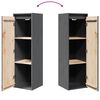 vidaXL Wall Cabinet Set of 2 Grey Solid pine wood 11.8x11.8x39.4 in