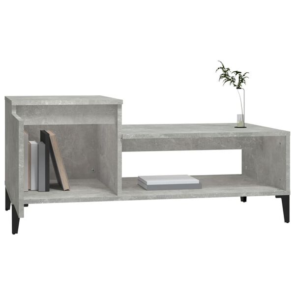 vidaXL Coffee Table Concrete gray Engineered wood Medium Coffee Table