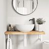 vidaXL Basin Shelf Wall Mounted Steel and Solid Wood Acacia