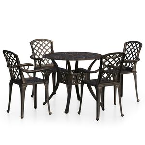 vidaXL Bistro Set Bronze Cast Aluminum Medium Durable Bistro Set