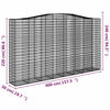vidaXL Gabion Basket Set of 6 Silver Galvanized Iron Extra Long