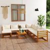 vidaXL Garden Lounge Set Cream Solid acacia wood, fabric (100% polyester)