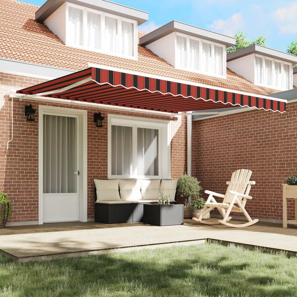 vidaXL Retractable Awning Orange and Brown 157.48" x 118.11" Polyester