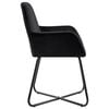 vidaXL Dining Chair Set of 4 Black Velvet and steel Standard Ergonomic