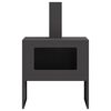 vidaXL Fire Pit Black 23.62 x 15.75 x 37.80 in Steel