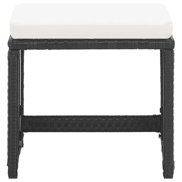 vidaXL Stool Set of 2 Black and cream white