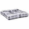 vidaXL Pallet Cushion Grey check 100% polyester 22.8 x 22.8 x 3.9 in