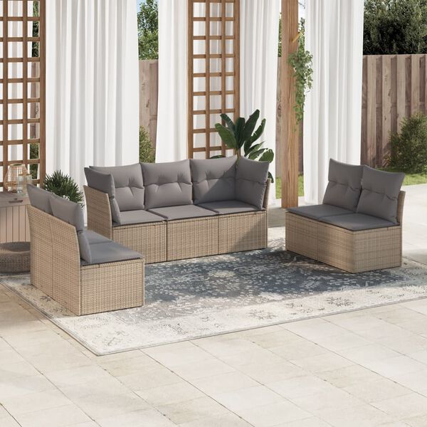 vidaXL Garden Sofa Set Beige, Light Grey