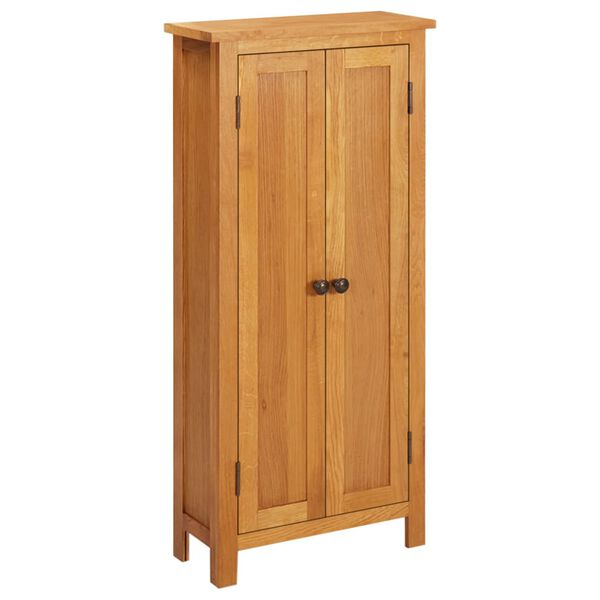vidaXL Storage Cabinet Light Oak Solid Oak Wood, MDF Veneer Medium