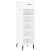 vidaXL Shoe Cabinet High gloss white Engineered wood, iron, aluminum