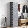 vidaXL Shoe Organizer Black and white Plastic panels, Steel frames Large