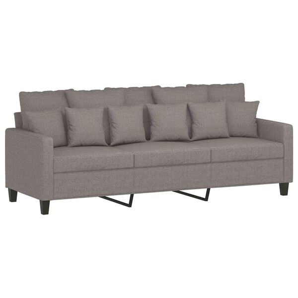 vidaXL 3-seater Sofa With Footstool Taupe Fabric 3-seater