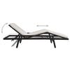 vidaXL Sunlounger Black PE Rattan Standard Adjustable Footrests