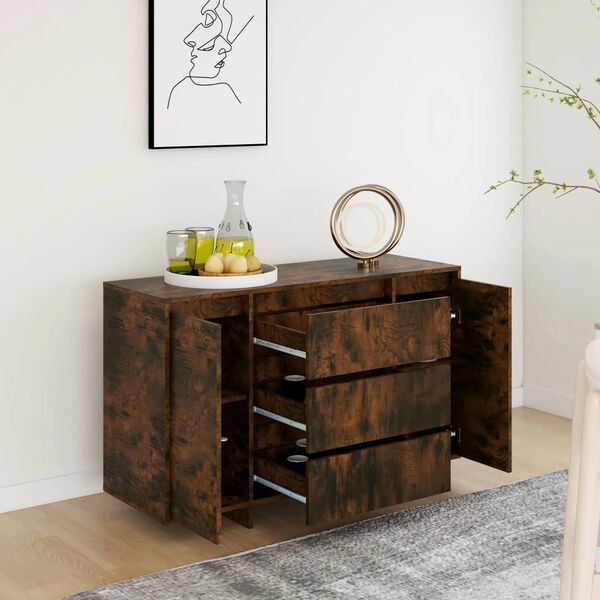 vidaXL Sideboard Smoked oak Engineered Wood Medium Sideboard