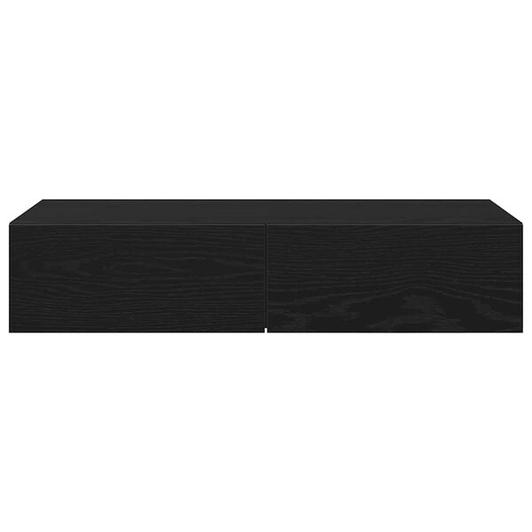 vidaXL Wall Shelf Black Engineered Wood 31.5 x 13.0 x 6.7 in