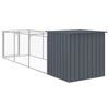 vidaXL Dog House Anthracite Galvanized Steel 43.3 x 159.4 x 43.3 in