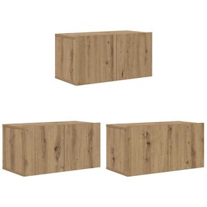 vidaXL TV Cabinet Set 3 pcs Brown 23.62 x 11.81 x 11.81 in