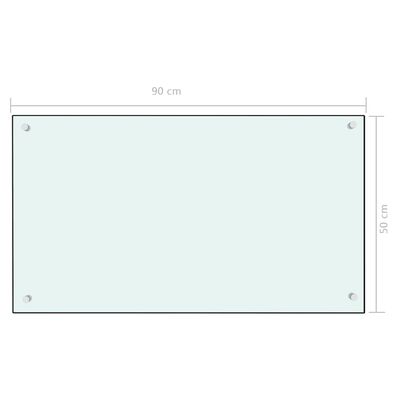 vidaXL Kitchen Backsplash White 35.4"x19.7" Tempered Glass