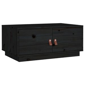 vidaXL Coffee Table Black Solid pine wood Medium Black Coffee Table