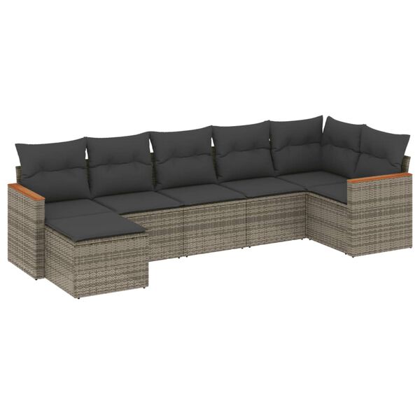 vidaXL Garden Sofa Set Grey