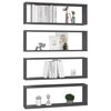 vidaXL Wall Shelf Set of 4 Gray Engineered wood