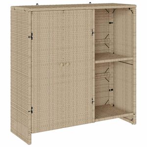 vidaXL Storage Cabinet with Door Beige 39.37 x 14.17 x 40.16 in Rattan