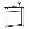 vidaXL Console Table Black Engineered wood, metal Narrow Adjustable Feet