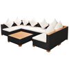vidaXL Outdoor Sofa Set Black PE Rattan Large Modular