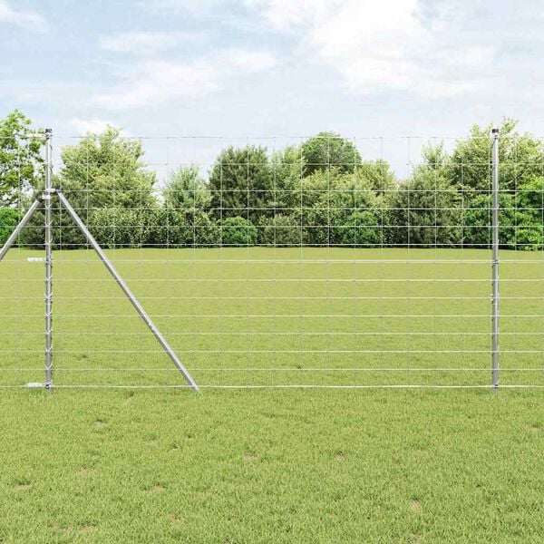 vidaXL Field Fence Gray 4.6'x 32.8'Steel