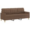 vidaXL Sofa Set Brown Fabric (100% polyester), metal, textilene, plywood