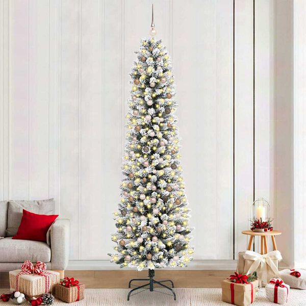 vidaXL Artificial Christmas Tree with 300 LEDs White 94.49 in