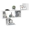 vidaXL Wall Shelf White Engineered Wood Wall Shelf Rectangular Modern